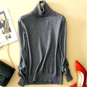 Cashmere blend turtleneck sweater 1X